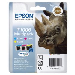 Epson Rhino T1006 DURABrite Ultra Ink, Ink Cartridge, Cyan, Magenta, Yellow Multipack, C13T10064010 (package 3 each)